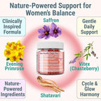 Evening Primrose Oil Vitex Chaste Tree Berry Saffron Threads Extract Shatavari Root Myo-Inositol & D-Chiro Inositol Gummies for Women Capsules Power Supplement Alt Organic Chasteberry Herb Myoinositol