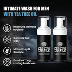 Skin Elements Intimate Wash for Men with Tea Tree Oil | pH Balanced Foaming Hygiene Wash | Control Bad Odor & Unwanted Sweat | Refreshes Intimate Area | 240 ml | Pack of 2
