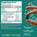 Iwi Omega-3 Essential, 30 Softgels (30 Servings), Plant-Based Algae Omega 3 with EPA + DHA, Brain, Heart & Immune Support Dietary Supplement, Krill & Fish Oil Alternative, No Fishy Aftertaste