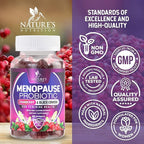 Menopause Supplement Gummies - 3 Billion CFU Per Serving Women's Probiotics - Advanced Menopause Relief Formula for Women with Black Cohosh - Mild Hot Flashes & Night Sweats Support - 60 Gummies