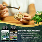 Shilajit 9000mg, Sea Moss 17500mg, Ginger & Black Seed Oil 4000mg, Ashwagandha 5000mg, Rhodiola Rosea, 1000mg Panax Ginseng 1500mg, All in 1 Supplement - Sea Moss & Shilajit Vitality Bundle