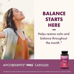 Host Defense MycoBenefits PMS Capsules - Mushroom Supplement for Women's Health Support - Support for Monthly Hormonal Fluctuations - Includes Maitake, Reishi, Vitex - 60 Capsules (30 Servings)
