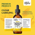 Wild & Organic Turmeric and Ginger Supplement Drops - Joint & Immune Support - Liquid Turmeric with Ginger and Black Pepper Extract - Curcumin Supplement - Vegan, Sugar & Alcohol-Free Tincture - 2 oz