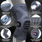NEENCA Professional Knee Brace for Pain Relief, Medical Knee Compression Sleeve, Knee Support with Horizontal Knit Tech for Meniscus Tear, ACL, Arthritis, Joint Pain, Runner, Workout