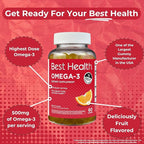 Omega-3 Gummies with 500mg of Omega-3 per Serving, Made from Algae, Natural Orange Flavor & Other Natural Flavors (60ct)