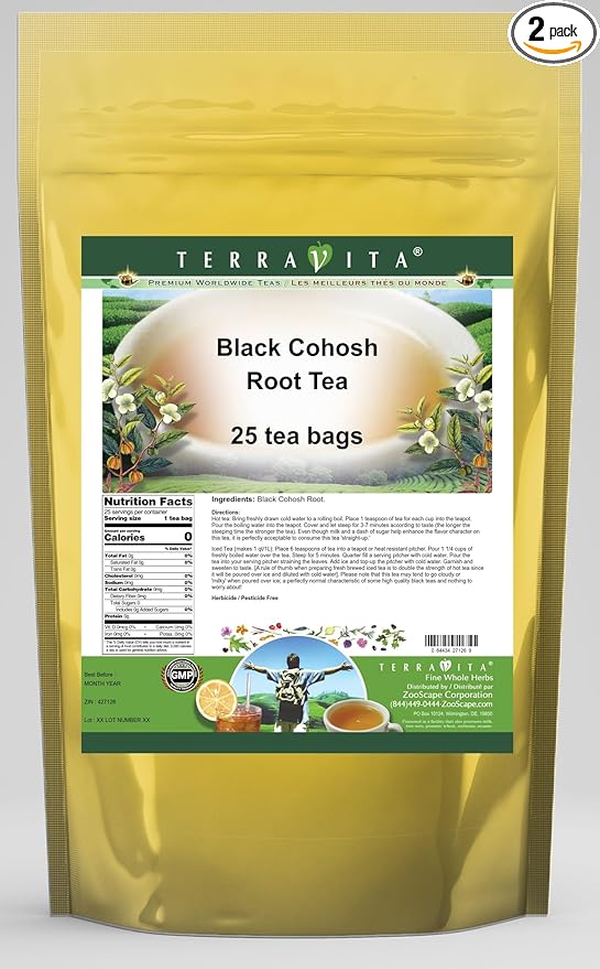 Black Cohosh Root Tea (25 tea bags, ZIN: 427126) - 2 Pack