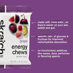 Skratch Labs Energy Chews | Gummies for Running, Cycling & Endurance Quick Carbs for Athletes, Easy to Digest, Real Fruit | Gel Alternative for Long Runs & Rides | Grape 10 Pack | Gluten Free, Vegan