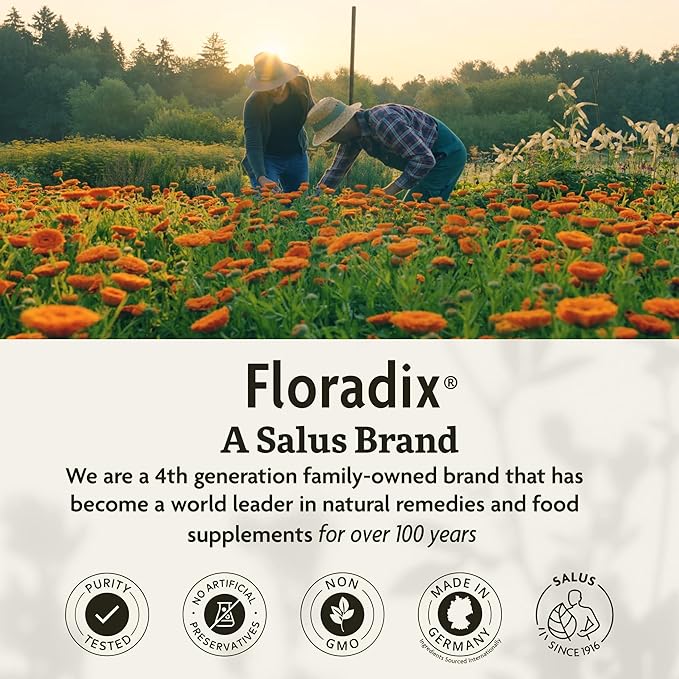 Floradix Floravital Liquid Iron & Vitamin Formula - Liquid Iron Supplement with C & B Vitamins & Herbs for Energy Support - Vegan, Gluten-Free, Yeast-Free & Non-GMO - 8.5 Fl Oz