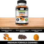 Kaya Naturals Turmeric Supplements Gummies - Pure Nature Turmeric Curcumin -Turmeric Ginger Gummies - 30 Count Gummy - Turmeric with Black Pepper Extract