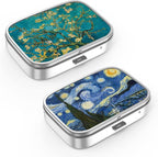 Pill Box 2 Compartment Small Pill Case,Portable for Pocket or Purse Pill Organizer Pill Container Holder to Hold Vitamins, Medication, Fish Oil and Supplements(2PCS)