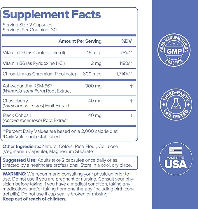 O Positiv MENO Vitamins for Menopause - Hormone-Free Menopause Supplement for Women - Black Cohosh & Ashwagandha KSM-66 - Helps Relieve Hot Flashes, Night Sweats, Mood Swings - 30 Servings (Pack of 3)