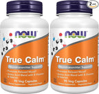 Now Supplements, True Calm, with Magnesium, GABA, B Vitamins & More, 90 Veg Capsules, (Pack of 2)