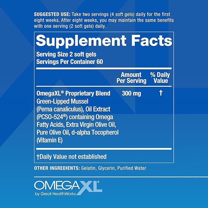 OmegaXL Powerful Joint and Muscle Support Supplement 60 Count (2 Pack) & TurmericXL (30 Count)