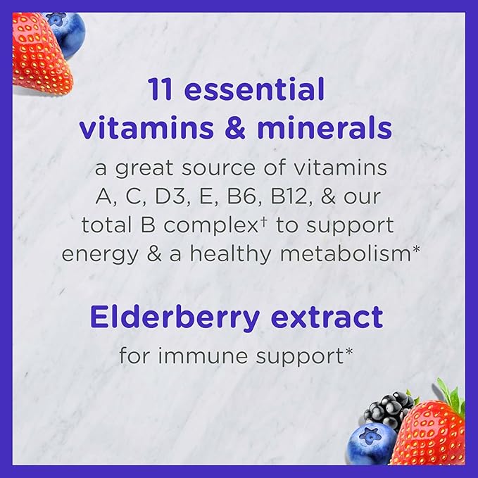 Zarbee's Complete Kids Multivitamin Gummies + Immune Support, Berry Flavor, Honey-Sweetened, Gluten-Free & Gelatin-Free, Vitamins A, C, D3, E, B6, B12, Folic Acid & B-Complex, 70 Count (Pack of 2)