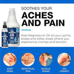 Pure Magnesium Oil Spray 32oz - Topical Magnesium Spray for Sleep & Feet - Extra Strength - USP Grade - 100% Natural and Organic Oil for Muscle Pain & Cramps - No Sprayer Included - Made in USA