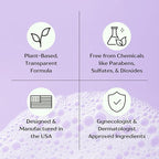 Violet Vibes Ultra-Gentle Feminine Wash | pH-Balancing, Nourishing, Odor-Control for Intimate Areas & Sensitive Skin | Daily Women Hygiene Essential | Infused w/Plant-Based Extracts | Unscented