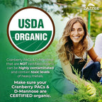 Zazzee USDA Organic Cranberry PACs & D-Mannose, 36 mg PACs per Serving, 1000 mg D-Mannose per Serving, 120 Vegan Capsules, 2 Month Supply, Urinary Tract & Bladder Support, Non-GMO, Made in the USA