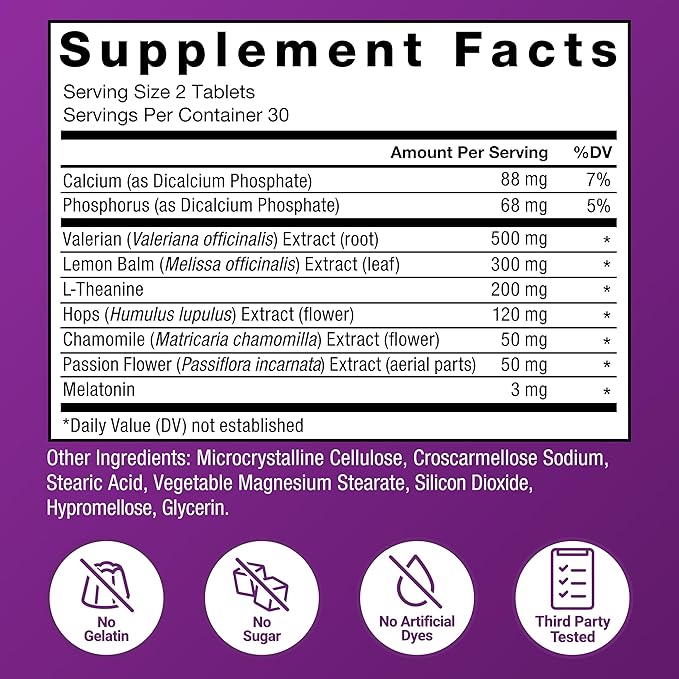 Force Factor Somnapure Drug-Free Sleep Aid for Adults for Occasional Sleeplessness with Melatonin & Valerian, Non-Habit-Forming Sleeping Pills, Fall Asleep Faster, Wake Up Refreshed, 60 Tablets