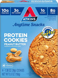 Atkins Peanut Butter High Protein Cookie, Keto Snacks, 3g Net Carb, 1g Sugar, Low Sugar Snacks, Low Carb Treats, 4 Count