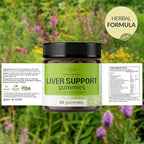 HERBAMAMA Liver Support Gummies - Herbal Complex for Liver Detox and Cleanse - Vegan, Non-GMO Overall Support Supplement - 60 Pectin-Based Apple-Flavored Chews