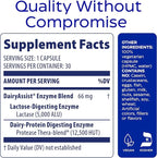 Enzymedica DairyAssist, 2-in-1 Digestive Enzymes for Dairy, Lactose and Casein Digestion, Fast-Acting Formula for Gas and Bloating Relief, 30 Capsules