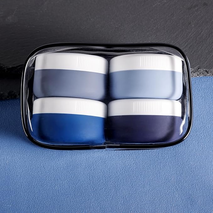 Kuangre Travel Containers for Toiletries, Silicone Cream Jars BPA-Free, Leak-proof 1.35oz Travel Size Containers, Portable Size Silicone Jars with Lid for Cosmetic Face Hand Body Cream (4 Pack)