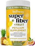 Bellway Super Fiber Powder + Fruit, Sugar Free Organic Psyllium Husk Powder Fiber Supplement for Regularity, Bloating Relief & Digestive Health, Plant-Based, Pineapple Passion Fruit (50 Servings)