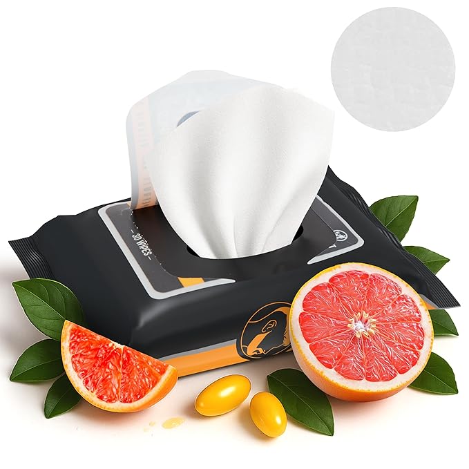 Face & Body Cleansing Wipes - Charcoal, Cooling, Refreshing, Energizing (120 Ct.)