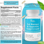Fat Burner for Women & Men - Appetite Suppressant for Weight Loss - Pills w/Metabolism Booster Thermogenic Weight Loss Supplement - Chromium, Caffeine & Green Tea - 30 Capsules