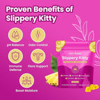 KITTYQUEEN Slippery Kitty Feminine Probiotic and Moisture Gummies, Pineapple Flavor, Women’s Probiotic Gummies for Vaginal Health, pH Balance, Odor Control, Flora Support and Moisture Boost, 60 Count