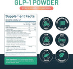 GLP-1 Booster | Control Cravings, Appetite Support & Gut Health | High In Fiber & Sugar-Free Drink Mix | GLP1 Supplements Weight Loss Women & Men | Peach Pomelo Flavor | Made In USA | 30 Servings