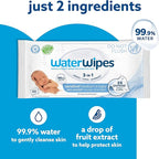 WaterWipes Sensitive+ Newborn & Baby Wipes, 3-In-1 Cleans, Cares, Protects, 99.9% Water, Unscented & Hypoallergenic, 1080 Count (18 Packs)