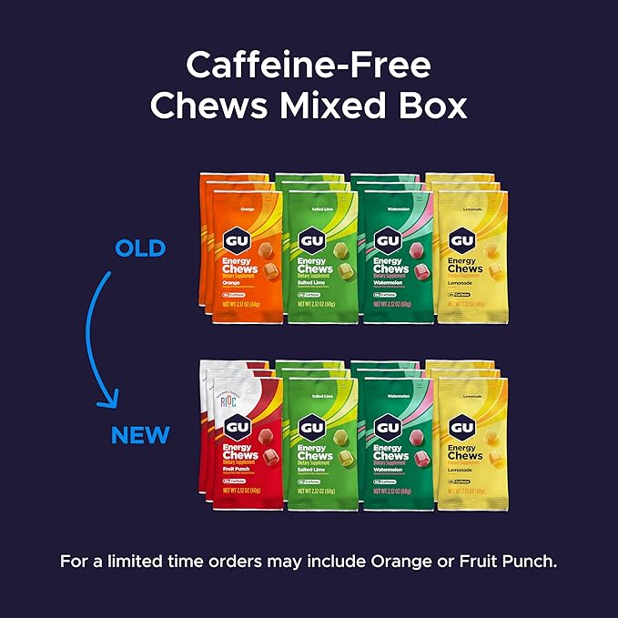 GU Energy Chews, Mixed Pack Gummies with Electrolytes, Vegan, Gluten-Free, Caffeine-Free, and Dairy-Free On-The-Go Energy for Any Workout,12 Bags (24 Servings Total), Flavors May Vary
