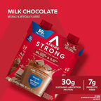 Atkins Strong High Protein Shake, Milk Chocolate, 30g Protein, 7g Prebiotic Fiber, Muscle & Gut Health Support Complex (Pack of 24)