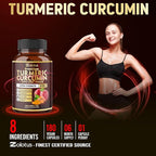 7 in 1 Turmeric Curcumin + Apple Cinder Vinegar Capsules, 6 Month Supply with Ashwagandha, Ginger, Garlic Bulb, 180 Capsules