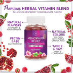 Menopause Supplements for Women - Complete Natural Mild Hot Flashes & Night Sweats Support, Multi Benefit Menopause Relief Gummy, Support for Balance & Energy, Gluten-Free & Non-GMO - 60 Gummies
