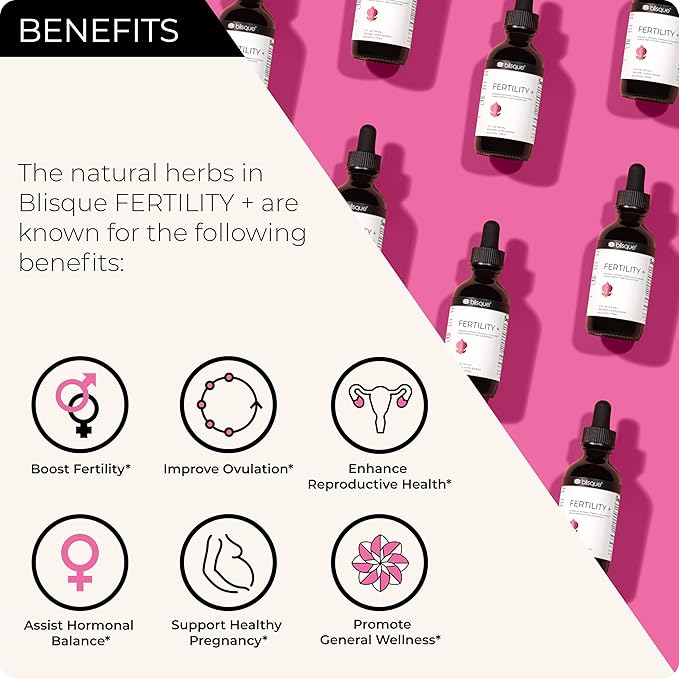 Blisque - Natural Fertility and Conception Support Supplement for Women | with Chasteberry | Doctor Approved | Vegan and Non-GMO | 2 Ounces | 59 Servings