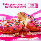 Legendary Foods Protein Donuts - 22g Protein, Pink Sprinkle, Zero Sugar Snack, Gluten Conscious, Low Carb, Keto Suitable, Diabetic and GLP-1 Diets - 8 Pack with Two Donuts per pack