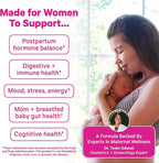 Pink Stork Probiotics for Postnatal Women - 30 Billion CFUS with Ashwagandha and Chamomile, Postpartum Essentials for Hormone Balance, Mood Support, Gut Health, Digestive Wellness, 30 Capsules