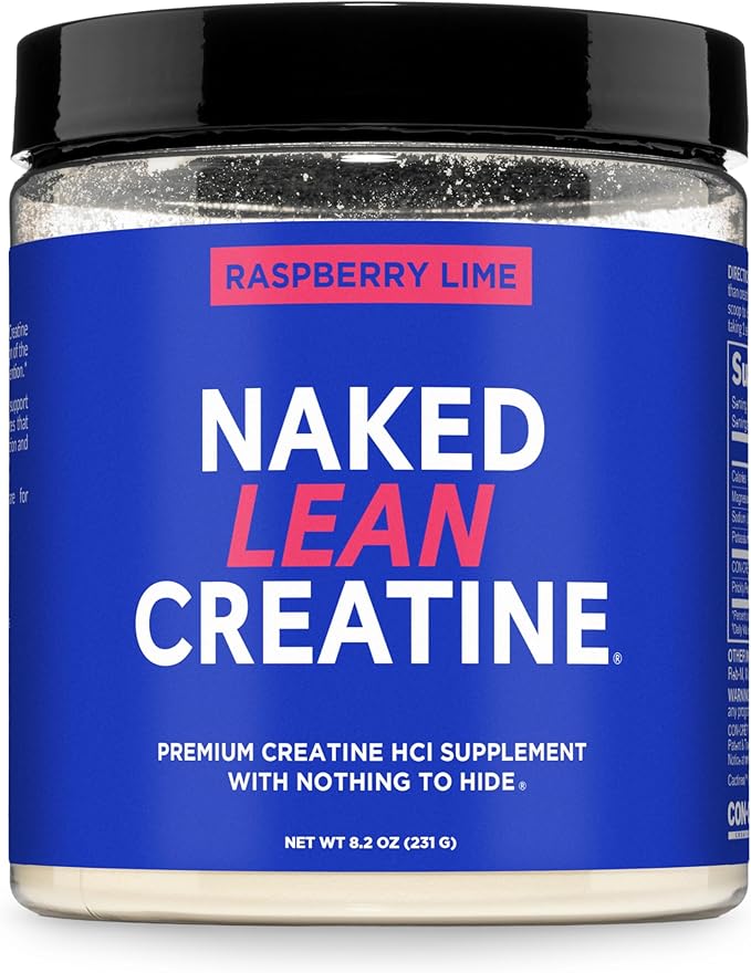 NAKED Lean Creatine HCl Powder - Raspberry Lime, Vegan, Non-GMO, Gluten-Free, No Fillers, Supports Muscle Growth & Strength - 68 Servings