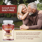 Sugar-Free Cinnamon Gummies 2000MG with Ceylon Cinnamon & Cassia Complex | Sugar-Free Lifestyle Supplement & Guilt-Free Apple Pie Flavor with Chromium | Vegan, Non-GMO, Gluten-Free | 60 Gummies