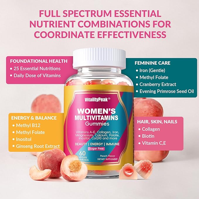 Methylated Multivitamin Gummies for Women | Women’s Multivitamin Gummies with Methylated Folate, Iron, Biotin & Inositol | Sugar Free Women’s Daily Vitamin for Energy, Immune, Hair & Skin | 60 Ct