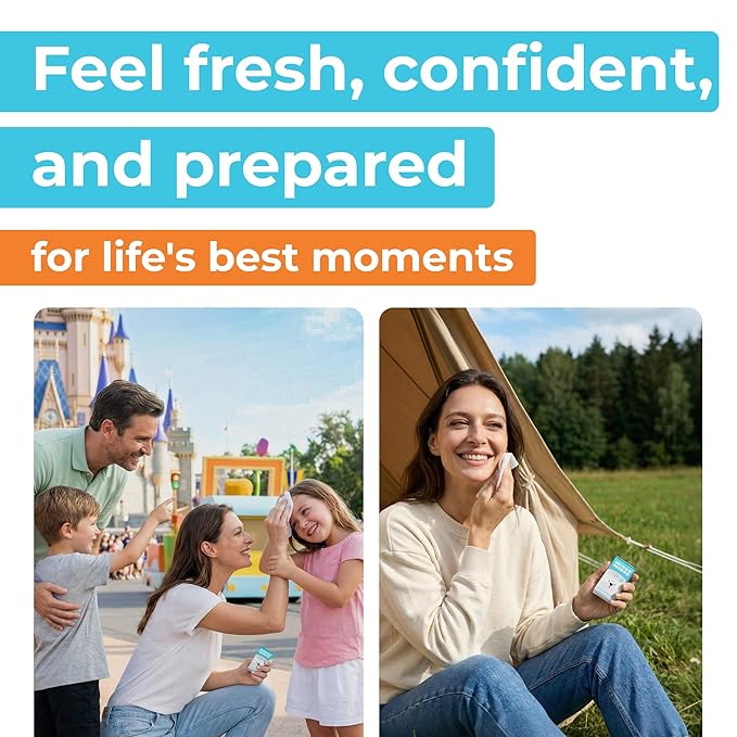 Impossibly Compact Travel Flushable Wipes - 99.5% Water and Aloe - Safe for Sensitive Skin, Hypoallergenic & Unscented - Travel Essentials for Adults, Kids & Baby Care - 48 Pack Total 288 Wipes