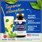 15-IN-1 Cortisol Supplements for Women & Men - Cortisol Reducer, Manager with Ashwagandha, Acerola, L-Tyrosine, Vitamin C, B6 - Mood, Stress Relief, Restful Sleep Support - 60 Capsules, 60-Day Supply