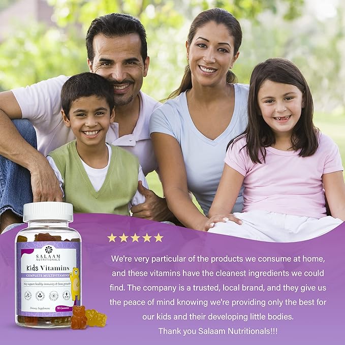 Salaam Nutritionals - Multivitamins, Multivitamins for Kids, Gummy Vitamins with 13 Essential Vitamins + Minerals, Bone and Immunity Support, 90 Count, 3 Packs