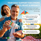 LIVEGOOD Organic D3 K2 Supplement 2000 IU, Vegan Capsules with MK-7, Pure Vitamin D3 with K2 for Immune, and Bone Support Made in the USA Organic D3 K2 Formula (60 Count)