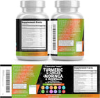 Turmeric Moringa Supplement | Ginger Boswellia Saffron - Supplement for Women and Men with Ceylon Cinnamon, Tart Cherry, Quercetin Garlic Nettle Holy Basil - 2Pack