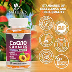 CoQ10 Gummies - Coenzyme Q10 100mg Per Serving - 3X Strength, High Absorption, Antioxidant Supplements for Heart Health Support & Energy Production, Ultra Coq 10 Vitamins Supplement - 30 Gummies