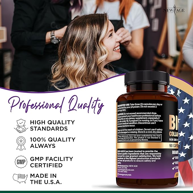 NEW AGE Biotin Collagen Keratin Hyaluronic Acid - 50,000mcg Hair Growth Vitamins for Men and Women, Nails, Hair, Skin Vitamins and DHT Blocker with Vitamin E Folic Acid Pumpkin Seed MSM- 270 Count