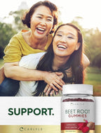 Carlyle Beet Root Gummies | 60 Count | Extract Supplement with Black Pepper and Vitamin C | for Men & Women | Beta Vulgaris | Strawberry Flavor | Vegan, Non-GMO, and Gluten Free